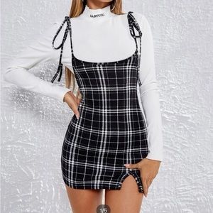 Plaid Mini Strap Dress